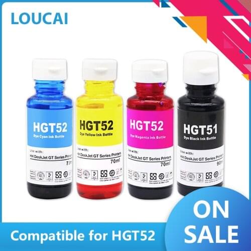 Compatible for hp GT51 GT52 GT 51 52 for GT5810 GT5820 5810 5820 Deskjet Printer Ink 90ml Black and 70ml color