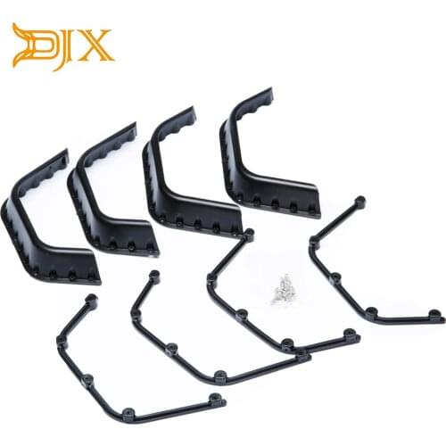 DJX Black Fender Flares for 1/10 RC Crawler Car Axial SCX10 RC4WD Gelande D90 D110 Shell Parts