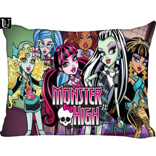 Custom Monster High Rectangle Pillowcase zipper Classic Pillow Case DIY Pillow Case With Your Picture 20x30inch two sides