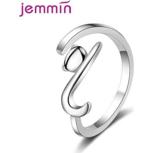 Classic Cute Cat Charms Opening Rings for Girl Teenager Birthday Gifts Shining Original Metal Artwork Finger Jewelry Accessory