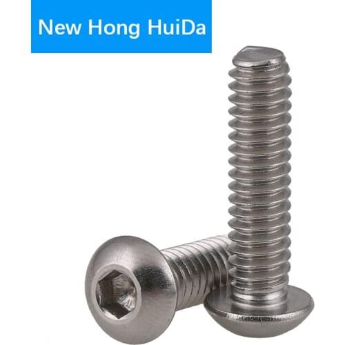 M5 M6 M8 Hex Head Button Socket Cap Screw Allen Hexagon Thread Metric Machine Screw Mushroom Bolts 304 Stainless Steel