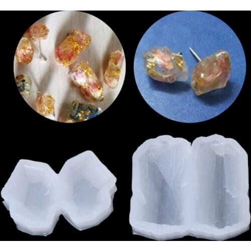 Irregular Multi-faceted Crystal Stone Silicone DIY Earring Mold Jewelry Making