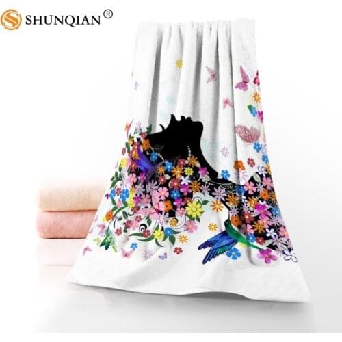 New Custom Butterfly Towel Printed Cotton Face/Bath Towels Microfiber Fabric For Kids Men Women Shower Towels