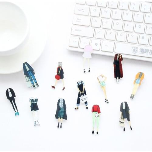 New Arrival 1Pcs Japanese Style Lovely Cartoon Icons on The Pin Kawaii Icon Badge For Clothing & Hats Acrylic Badges