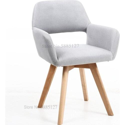 Dining Chair Home Nordic Modern Backrest Learning Writing Desk Computer Chair Restaurant Negotiation Solid Wood Office Comfortab