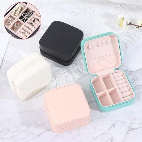 Jewelry Organizer Display Travel Jewelry Case Boxes Travel Portable Jewelry Box Leather Storage Organizer Earring Holder