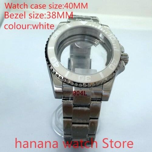 Suitable for NH35 36 Mingzhu2813 Miyata automatic chain 40mm stainless steel case transparent cover ceramic Bezel white