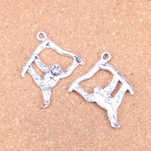 8pcs Charms hanging monkey 39x32mm Antique Pendants,Vintage Tibetan Silver Jewelry,DIY for bracelet necklace