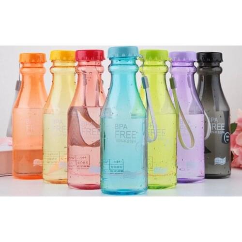 550ML Water Bottle Portable Milk Rope Water Cup Beer Cap Design Large-capacity Plastic Sport Water Drinking Cup for Outdoor