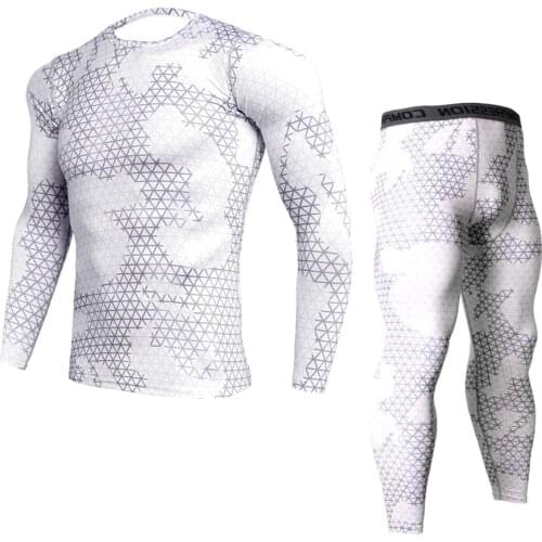 Thermal Underwear Rash Guard Kit Compression Apparel Leggings Jogging Suits for Mens T-Shirt Camouflage Tracksuit Men