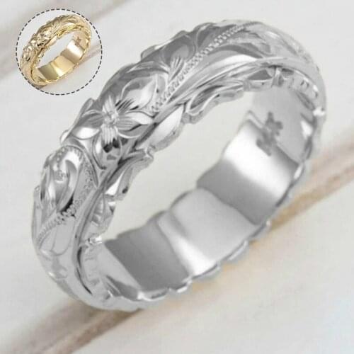 High Quality Carved Flower Pattern Rings for Women Wedding Engagement Rings Fashion Birthday Jewelry Gifts New