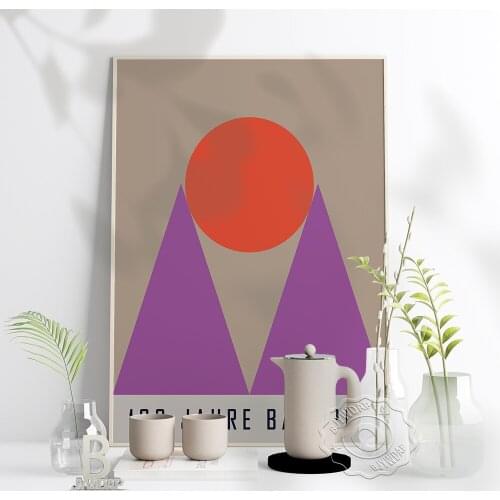 100 Jahre Bauhaus Exhibition Poster, Geometric Triangle Red Round Patterning Combination Art Prints, Minimalism Home Wall Decor