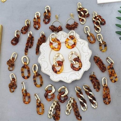 Ladies Vintage Leopard Print Earrings Pendant Acrylic Party Earrings Jewelry Geometric Round Oval Chain Dangling Earrings 2020