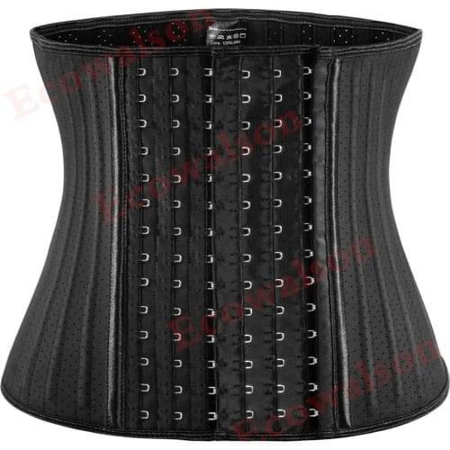 Women underbust latex corset 25cm Short waist cincher bustier Fajas colombianas moderling Strap hallow out belly control