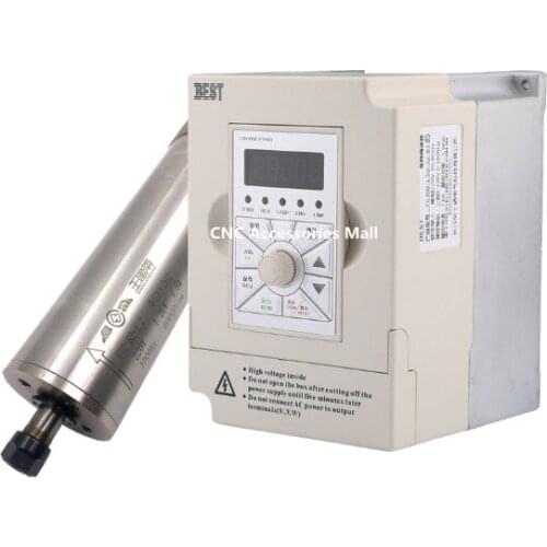 1.2kw ER11 GDZ62-1.2(60000rpm) 1000HZ water cooled spindle motor for CNC metal engraving & 1.5kw BEST VFD Inverter