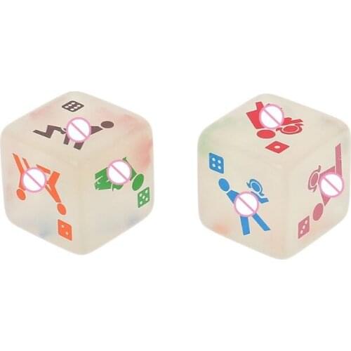 2pcs 25mm Noctilucent Dice Cube Adult Game Love Sex Dice Night Bar KTV Fun Game