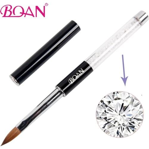 BQAN 1 Pc #2 Acrylic Nail Art Brush Kolinsky Sable Hair Manicure Art Tool Nail Art Painting Pen Powder Liquid Tool