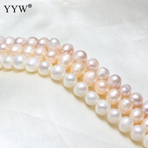 YYW Cultured Potato Freshwater Pearl Beads natural 6-7mm Approx 0.8mm Sold Per Approx 15 Inch Approx 14 Inch Strand