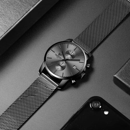 New CHEETAH Watches Top Brand Luxury Mens Fashion Stainless Steel Sport Quartz Watch Men Date Waterproof Clock Relogio Masculino