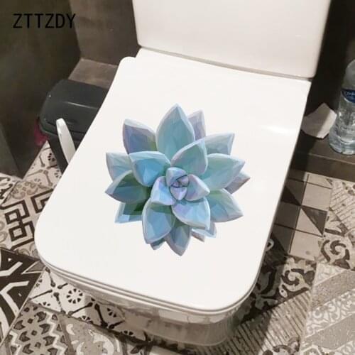 ZTTZDY 23.2×23.5CM Creative Succulent Plants WC Toilet Cover Decoration Cartoon Wall Stickers T6-0047