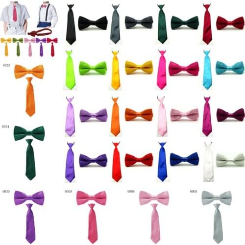 2 pcs Kid Boys Bowties Solid Ties NEW Bowties Neck Tie Toddle Gift Krawatte School Gift Party Shirt FA181