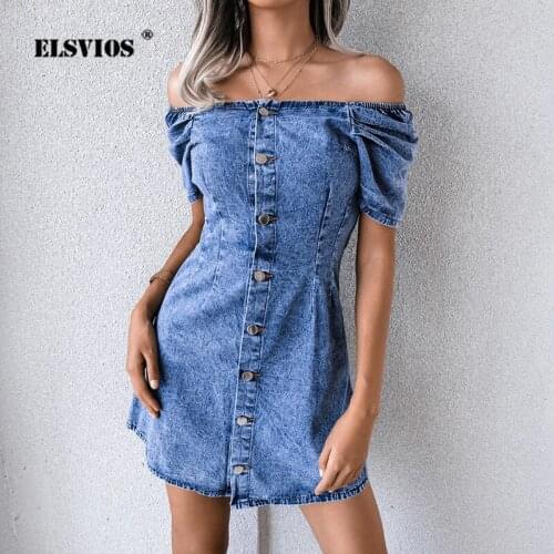 Модные джинсовые платья ELSVIOS China At AliExpress