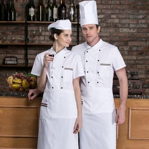Hotel Bakery Men and Women Kitchen Jacket Restaurant Catering Short Sleeve Master Chef Uniform Shirt Canteen Pastry Cook Coat