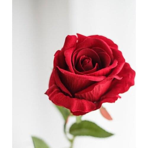 Wedding rose simulation flower head single large rose bud Silk flower False flower diy flower arrangement decoration floral art