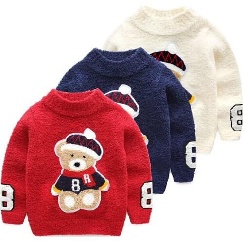 2019 new JCHAO KIDS winter boys girl sweater Cotton Cartoon bear warm Wool kids baby toddler top children clothes clothing