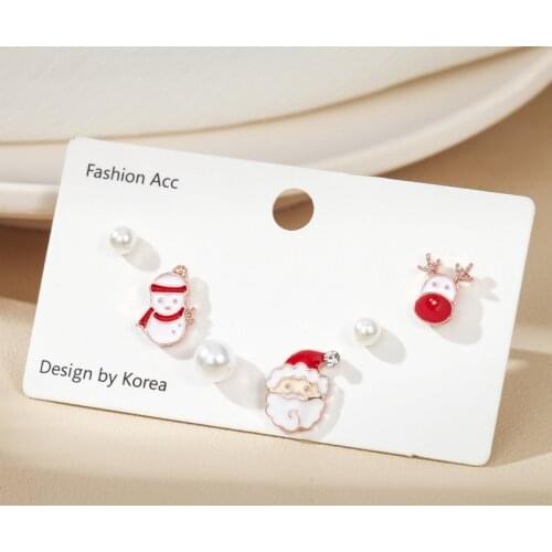MFY Classical Small Unusual Christmas Earrings For Women Girls Enamel Pear Earrings Fashion Jewelry Accessories