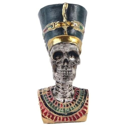 Mini Egyptian Pharaoh Mummy Figurine Ancient Sculpture Miniature Egypt King Skull Craft Statues Room Decoration Home Decor
