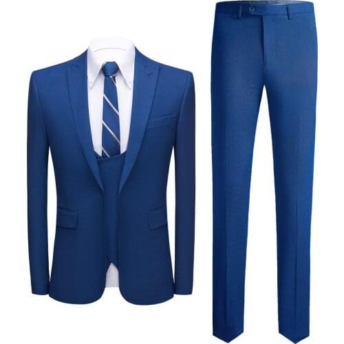 Mens Fashion Boutique Wedding Dress Suit (Jacket + Vest + Pants) High-end comfortable slim business casual dress