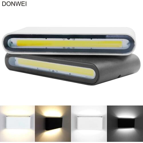 Outdoor Waterproof IP65 6W 12W COB LED Porch Lights Modern Indoor Decor Up Down Dual-Head Aluminum Wall Lamp AC85-265V