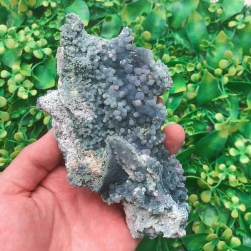 1pc Natural Crystals Quartz Blue Grape Ore Stones Specimen Palm Energy Reiki Home Aquarium Decoration Accessories Gemstone