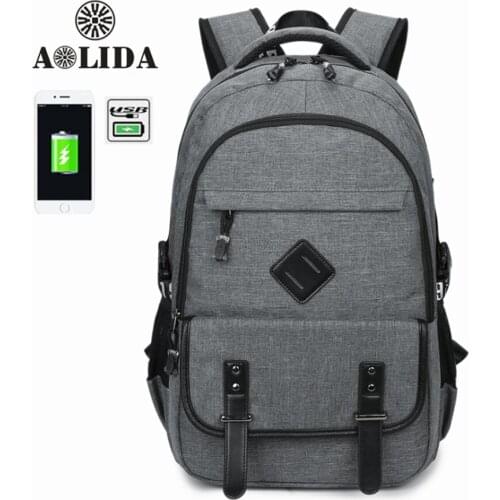 15 15.6 Inch with USB Interface Nylon Laptop Notebook Backpack Bags Case School Backpack for Men Women Student Travel macbook 17