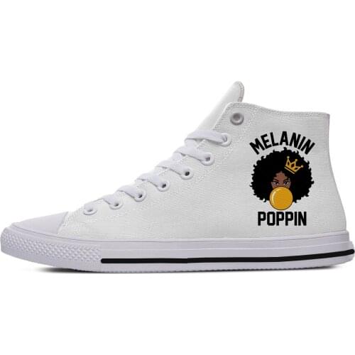 Black Girl Melanin Poppin New Arrive Fashion Lightweight High Top Canvas Shoes Men Women Casual Breathable Sneakers
