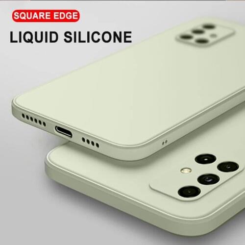 Original Square Liquid Silicone Soft Case For Samsung Galaxy S21 S20 Note 20 Ultra Plus S20Fe A51 A71 A20 A30 A50 Phone Cover