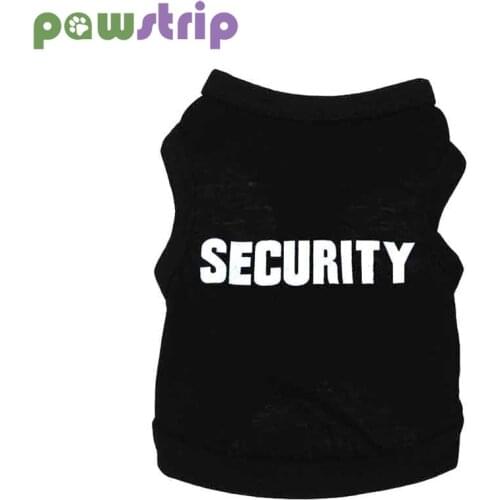 Pawstrip XS-L Security Dog Vest Summer Dog Clothes Black Pet Puppy T Shirts For Small Dogs Chihuahua Yorkie Pug Cat Vest Costume