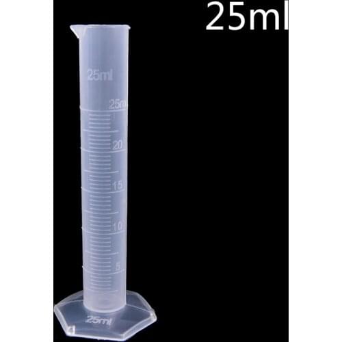 25ml Plastic Chemistry Laboratory Cylinder Tools School Lab Supplies Measuring Cylinder Graduated Tools