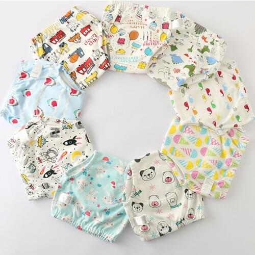 6 Layers Infant Waterproof Diaper Pants Baby Reusable Training Pants Washable Training Nappies Underwear Cotton Diaper Panties