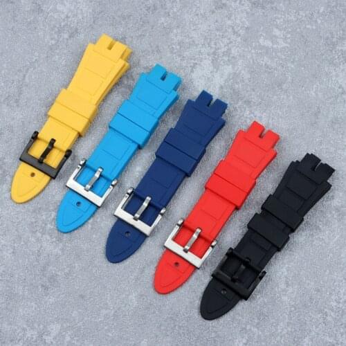 28mm Colorful Soft Nature Rubber Silicone Watchband Watch Band For Roger for Dubuis Strap for EXCALIBUR Series Pin Buckle Tools