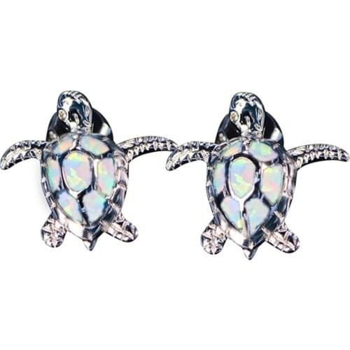 Crystal Sea Turtle Ear Stud Earring Bohemian Female Ocean Animals Jewelry Fashion Mini Cute Sea Turtle Earring Girls Gift