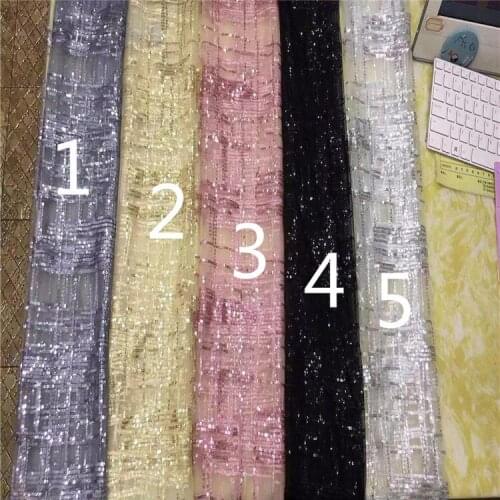 Mesh Bottom Line Sequin Embroidered Fabric Womens and Childrens Clothing Skirt Wedding Dress Embroidery Fabrics