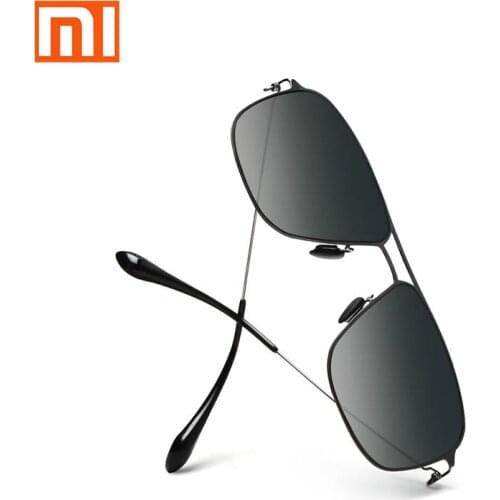 Xiaomi Mijia classic box Sun Glasses Pro box gradient gray classic square stainless steel frame polarized lens anti-UV anti-oil