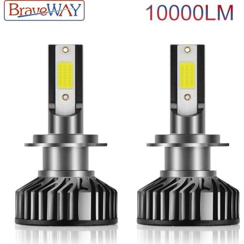 BraveWay Mini H4 LED H7 LED Headlight for Car Far Lamp 12V 10000LM H11 H8 6500K Bulb Accessories Auto Headlamp Kit Motorcycle