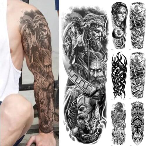 Body Arm Legs Tattoos Temporary Paper Cover Midnight Leopard Waterproof Temporary Tattoo Sticker Fake Tattoo Dragon For Men