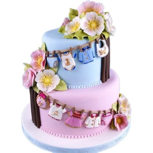 1pc Baby Series Clothes Pants Decoration Fondant Cake Silicone Mold Diy Chocolate Mold Pastry Mold Baby Shower Decoration K818