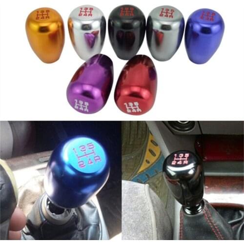 5/6 Gears Aluminum Alloy Universal Gear Shift Knob Car Styling Decoration Manual Transmission Shifter Lever with Accessories