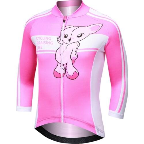 Long Sleeve Cycling Jersey for Boys Girls Road Bike Wear Pro Bicycle Tops Full-Zipper Quick Dry Children Outdoor Sportswear