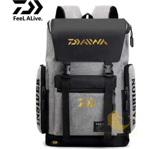 Daiwa Outdoor Waterproof Backpack Multi-function Sport Mens Fishing Backpack Breathable Travel Walking Shoulder Bag Student